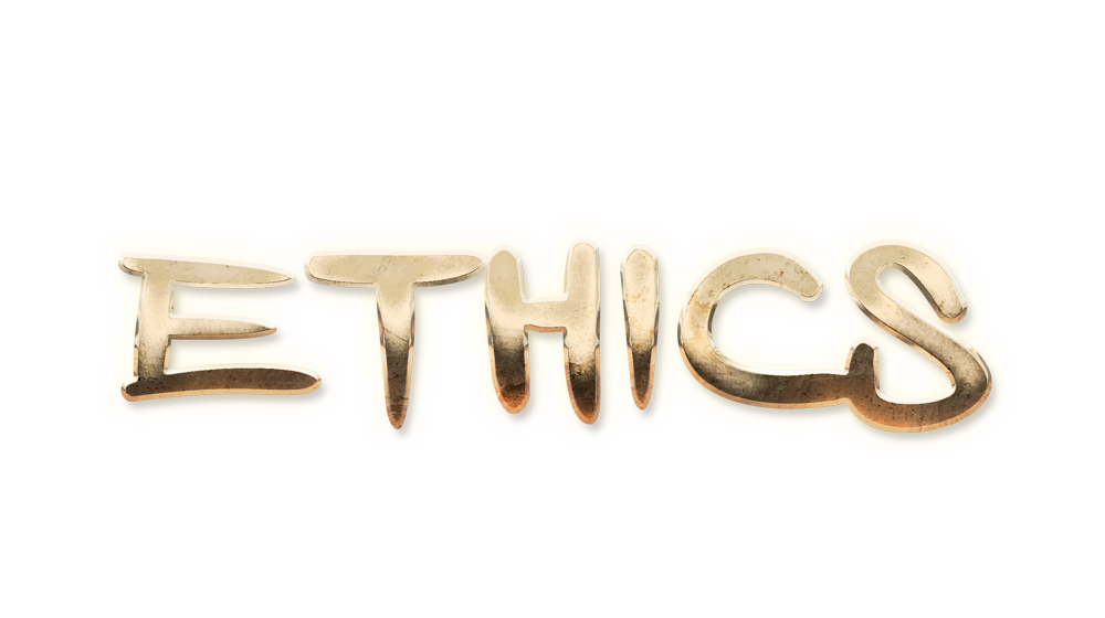 WORD ETHICS gold text effects art typography PNG images free
